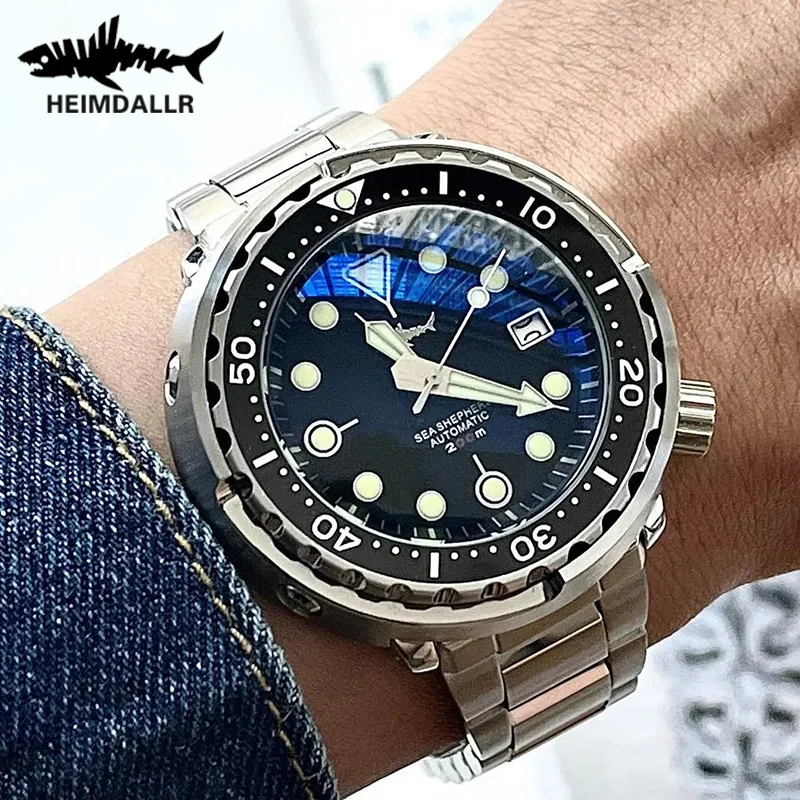 Heimdallr Men's Tuna Can SBBN Diver Watch Sapphire NH35 Automatic Movement 20Bar Waterproof Retro NH35 Men Mechanical Wristwatch