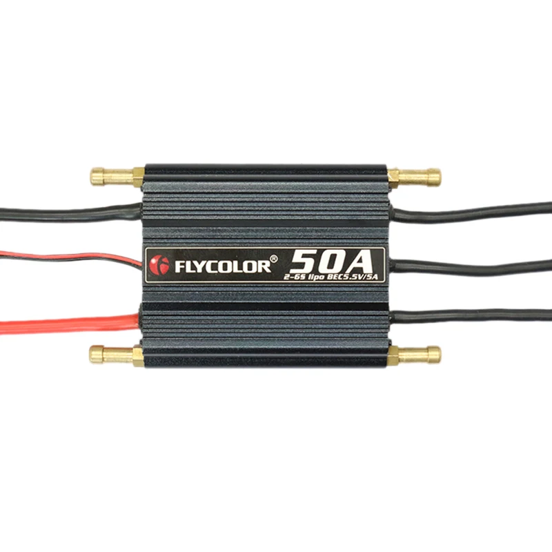 

Бесщеточный ESC Flycolor 50A для радиоуправляемой лодки 2-6S с 5,5 V/5A BEC