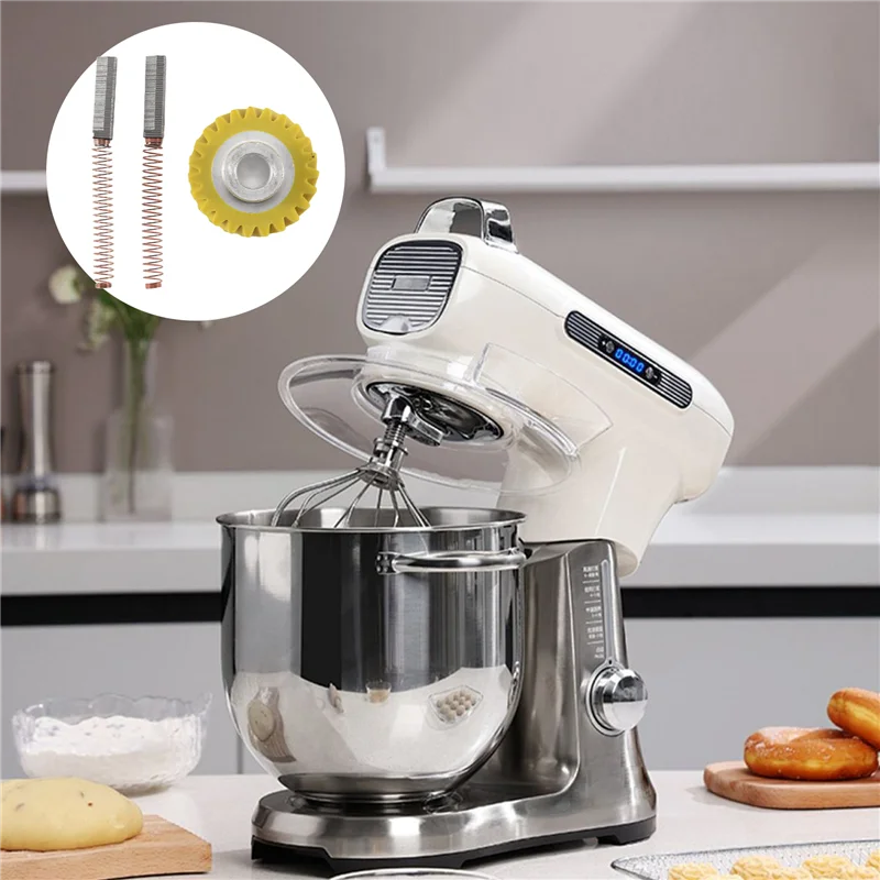 ABUD-W10112253 9706416 Щетка двигателя W10380496 4162897 Червячная приводная шестерня миксера для подставки Kitchenaid и пара щеток двигателя