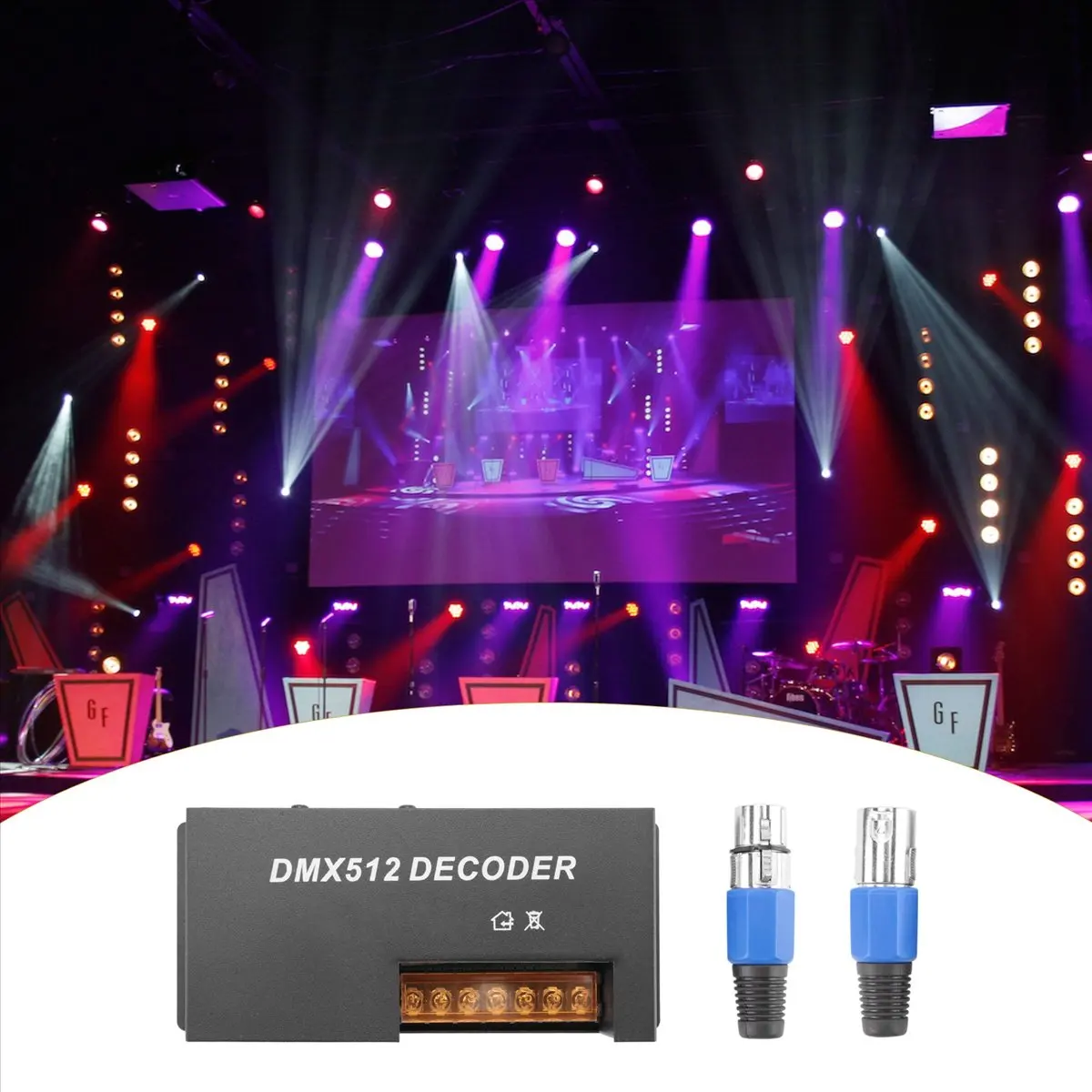 TCE 4 Channel Decoder RGBW PWM DMX512 Dimmer Driver RGBW LED Strip Light Controller Input 12V-24V DC