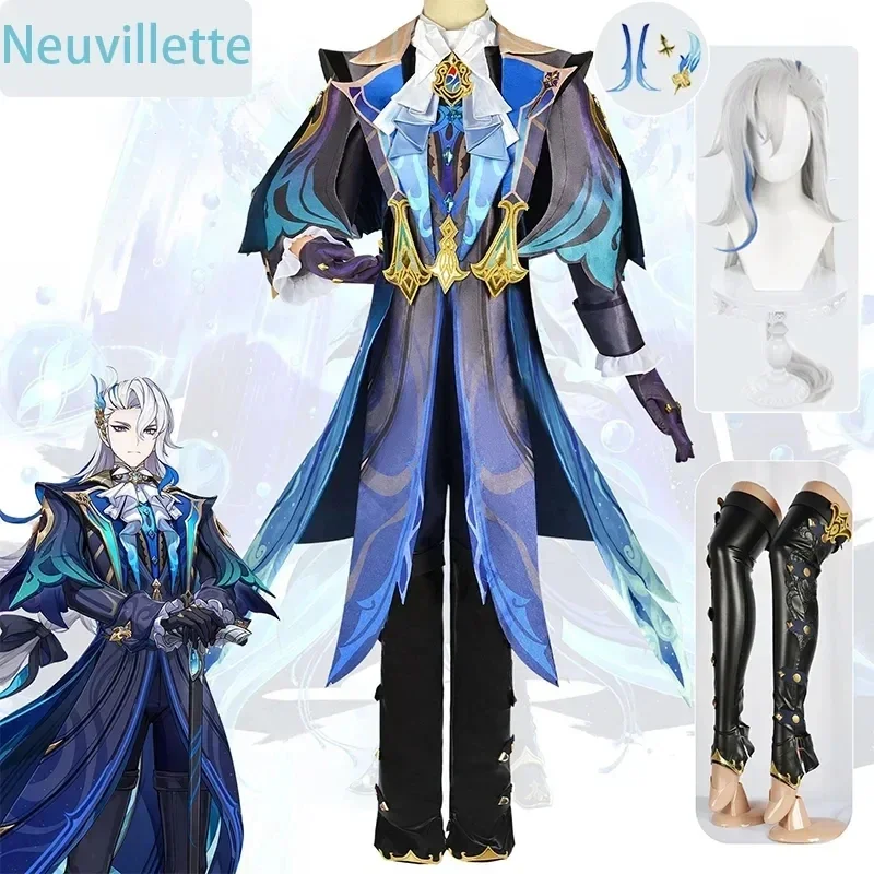 Gioco Genshin Impact Neuvillette Cosplay Genshin Impact Costume uniformi di moda Halloween Carnival Party Role Playing Costume