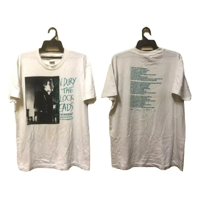 VINTAGE 1990 IAN DURY THE BLOCKHEADS PUNK ROCK TOUR CONCERT T SHIRT STIFF DAMNED