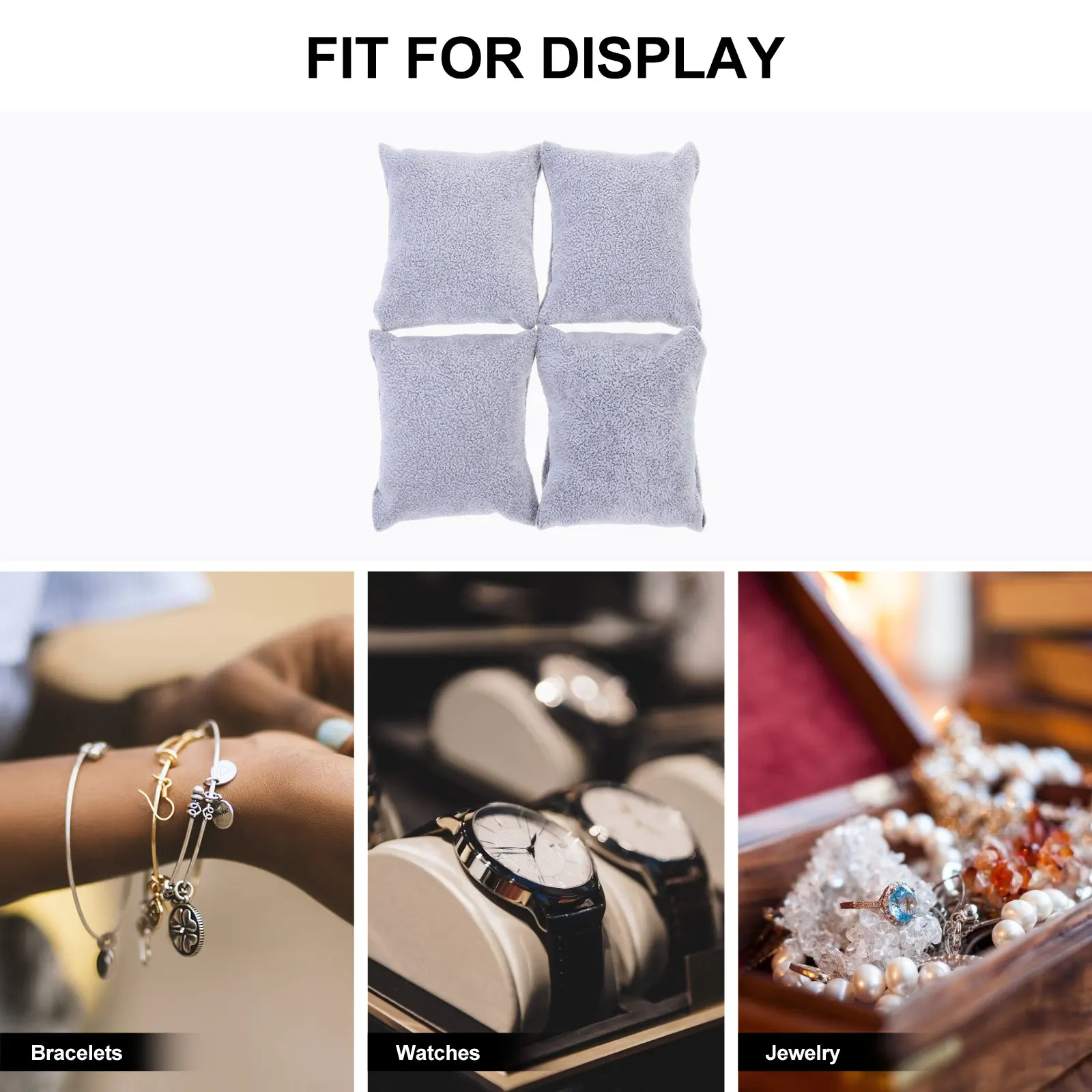 

4pcs Watch Box Small Pillow Supple Lint Wristwatch Bracelet Cushion Multi Use Jewelry Display Storage Solution Soft