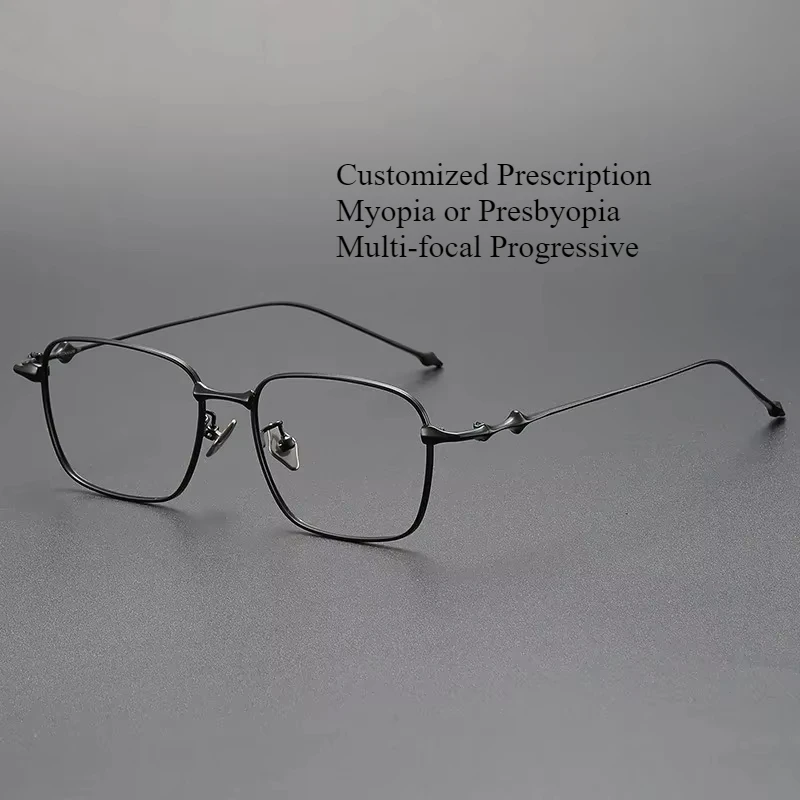 

Customized Prescription Glasses Men Titanium Frame Photochromic Anti-Blue Light Myopia Hyperopia Lenses Ad-702