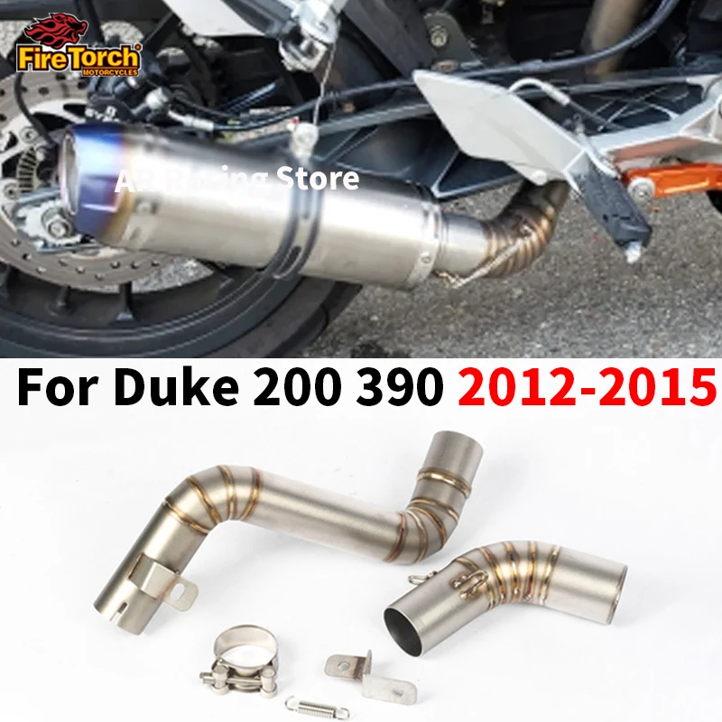 Silenciador de escape para motocicleta Espace Moto 50,8mm tubo medio de acero inoxidable para KTM DUKE 390 200 DUKE200 DUKE390 2012 2013 2014 2015