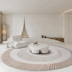 Modern Simple Light Luxury Round Carpet Living Room Large Area Geometric Carpets 2024 New Coffee Table Waterproof Non Slip Rug