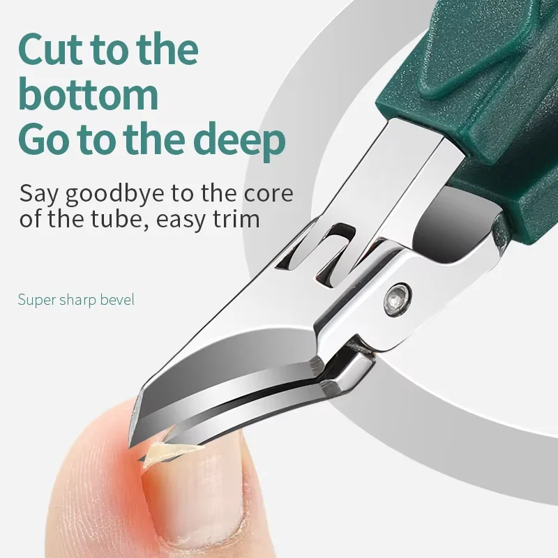 Professional Stainless Steel Nail Clippers 25° Bevel Large Jaw Opening Splash-Proof Design Suitable for Thick and Thick Nails