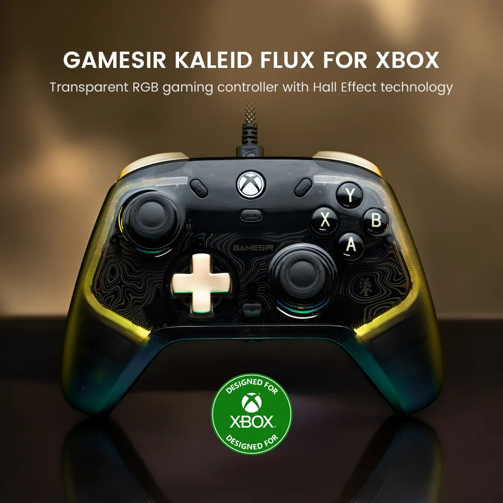 GameSir Kaleid Wired Gamepad Xbox Controller  RGB Transparent Hall Joystick Trigger Gamepad for Xbox Series X S PC Steam
