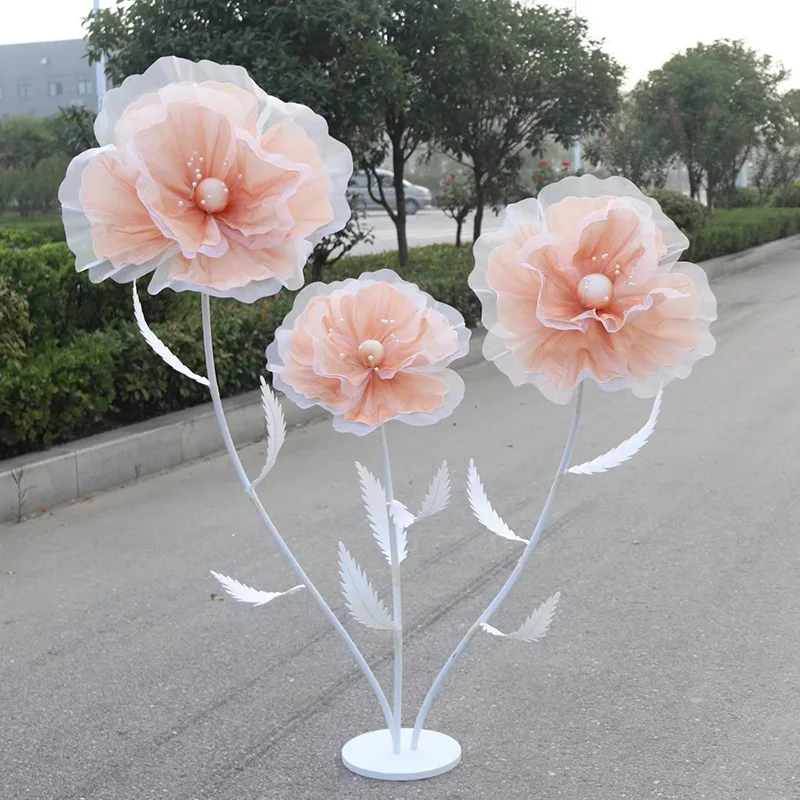 zv-New wedding decorations Silk flower path wire mesh flower rack pole foam flower decorative window wedding props*