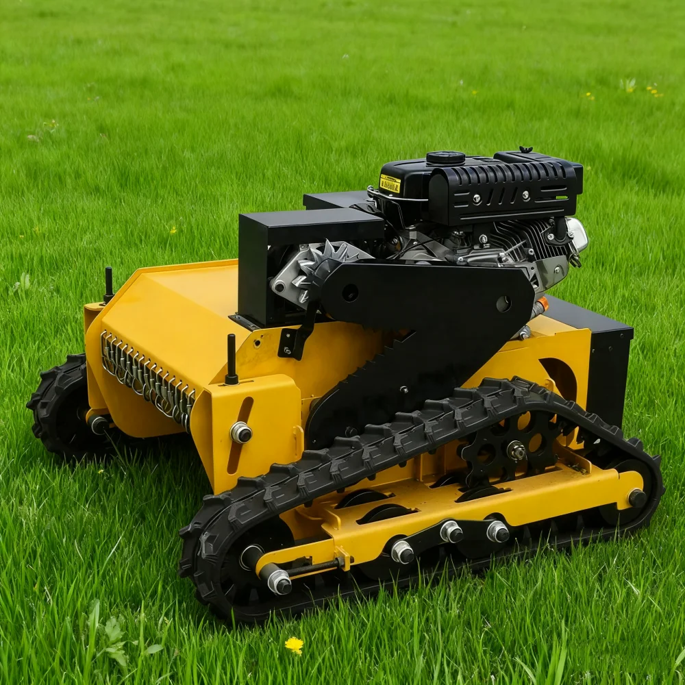 الزاحف التحكم عن بعد جزازة العشب روبوت صفر دوران القاطع لجزازة المنحدرات الشديدة