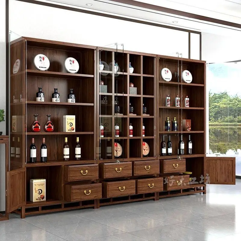 Standing Multifunctional Bar Cabinet Shelves Living Room Wine Cabinet Display Luxury Wood Partitions Estante Trendy Furniture