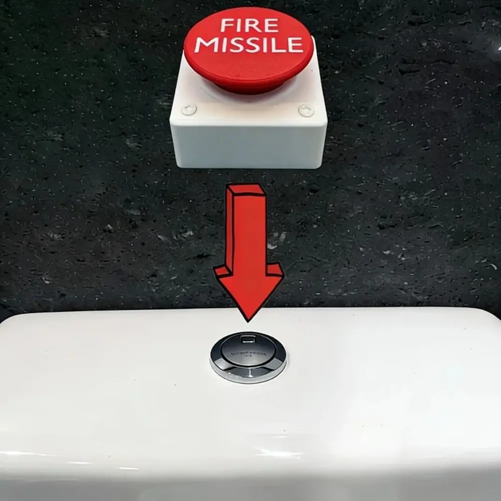 Stylish Space-Themed Toilet Tank Press Button Solid Reliable Material Distinctive Eye-Catching Rocket Launch Shaped Button