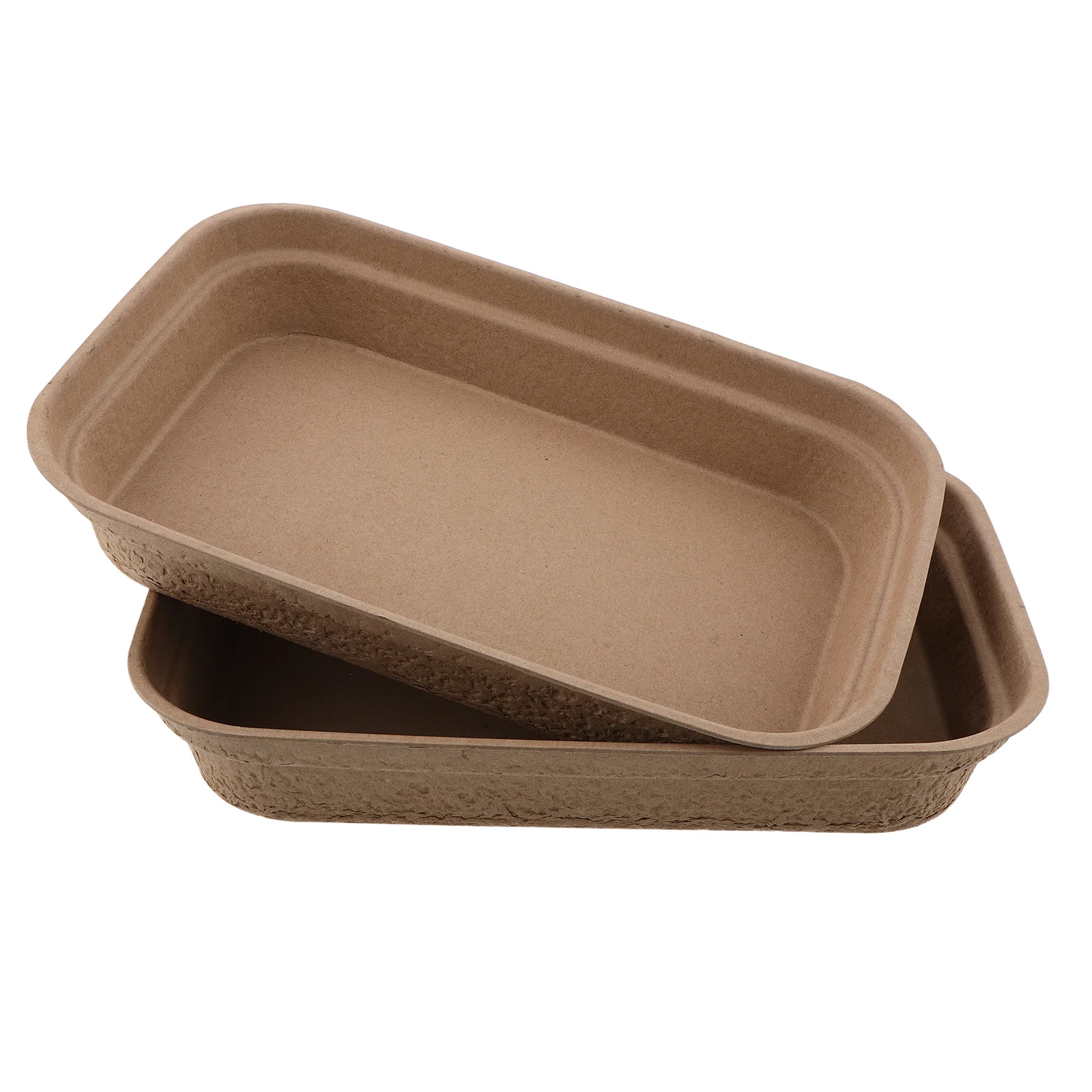 

2Pcs Large Capacity Cat Litter Box Pulp Material Splash Proof Open Type Easy Clean Portable Cat Travel Toilet Enclosure