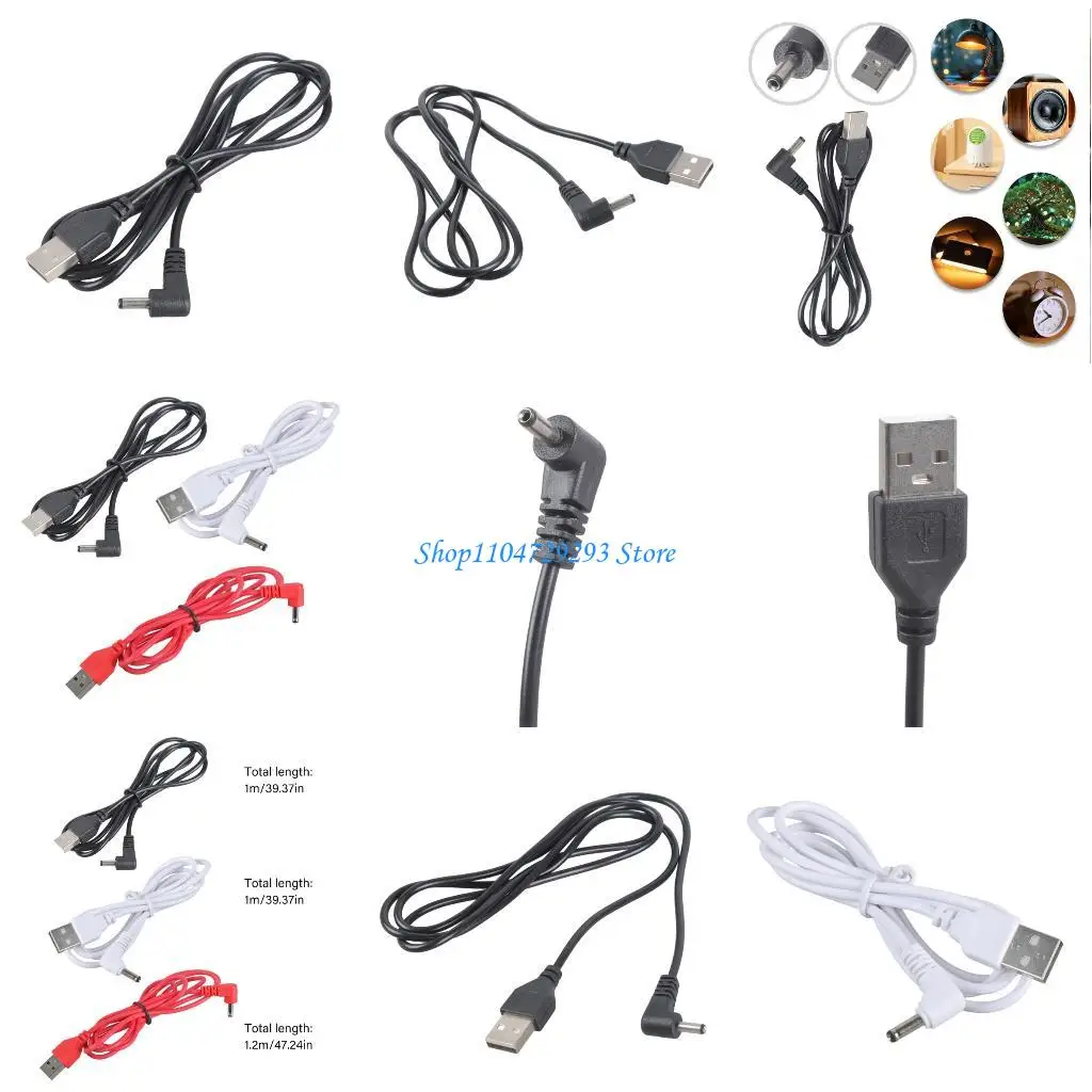 Y2GD 90 Degree Angled 5V USB To 3.5x1.35mm Power Cable For Sound Devices And Electronics