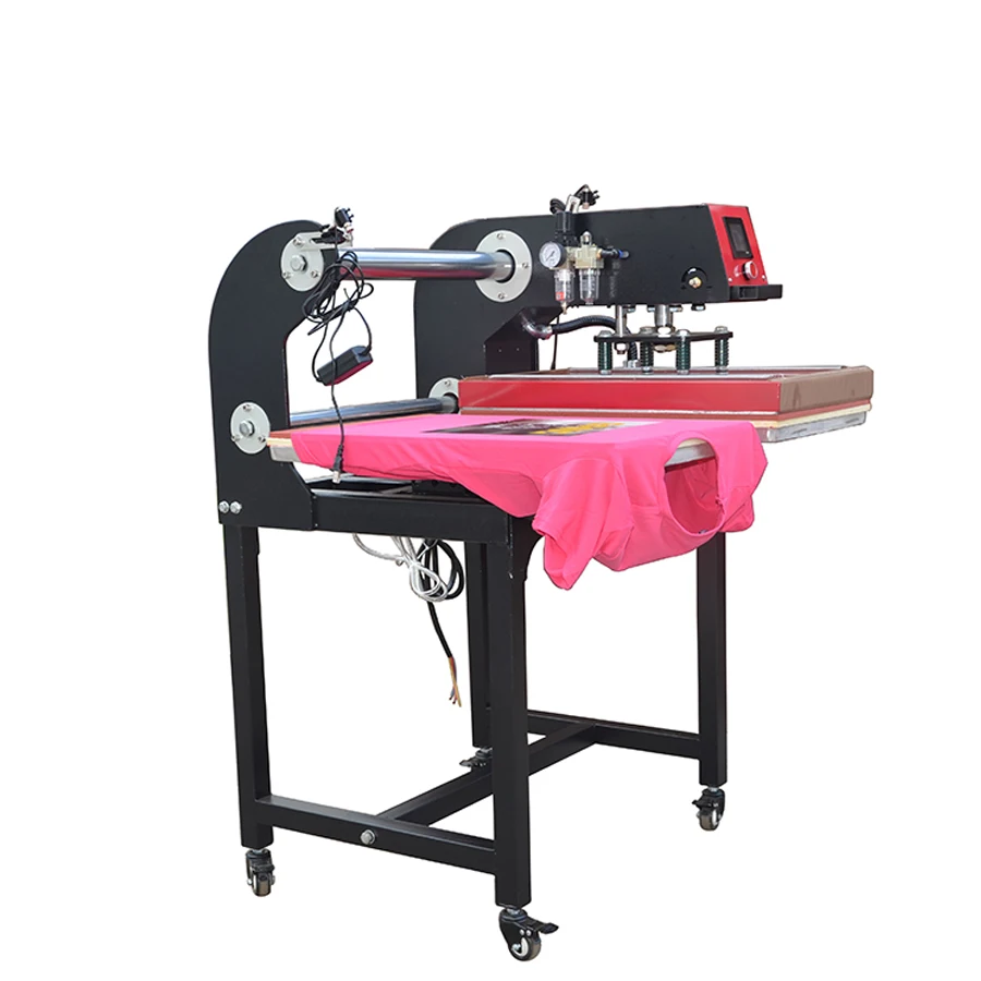 NO MOQ Laser Light Dual Worktable Black Pneumatic T-shirt Sublimation Auto Open Flatbed Printing Heat Press Machine