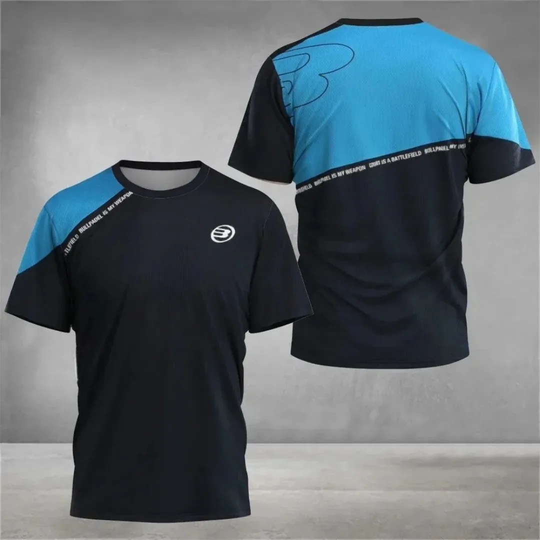 

Moto 2025 Boutique fashion Tennis sports Short sleeve summer new men's fitness sports Breathable T-shirt men Padre quick dry