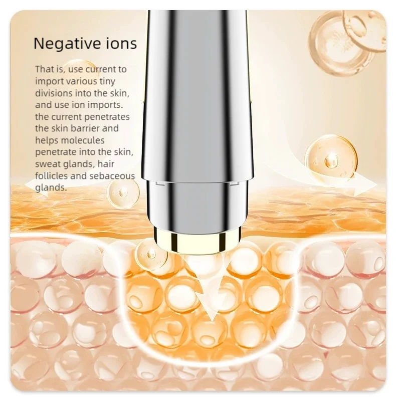 Microcurrent Facial Massager Anti Wrinkles 45℃ Face Lift Skin Tightening Tool Positive And Negative Ions Face Firming Skin Care
