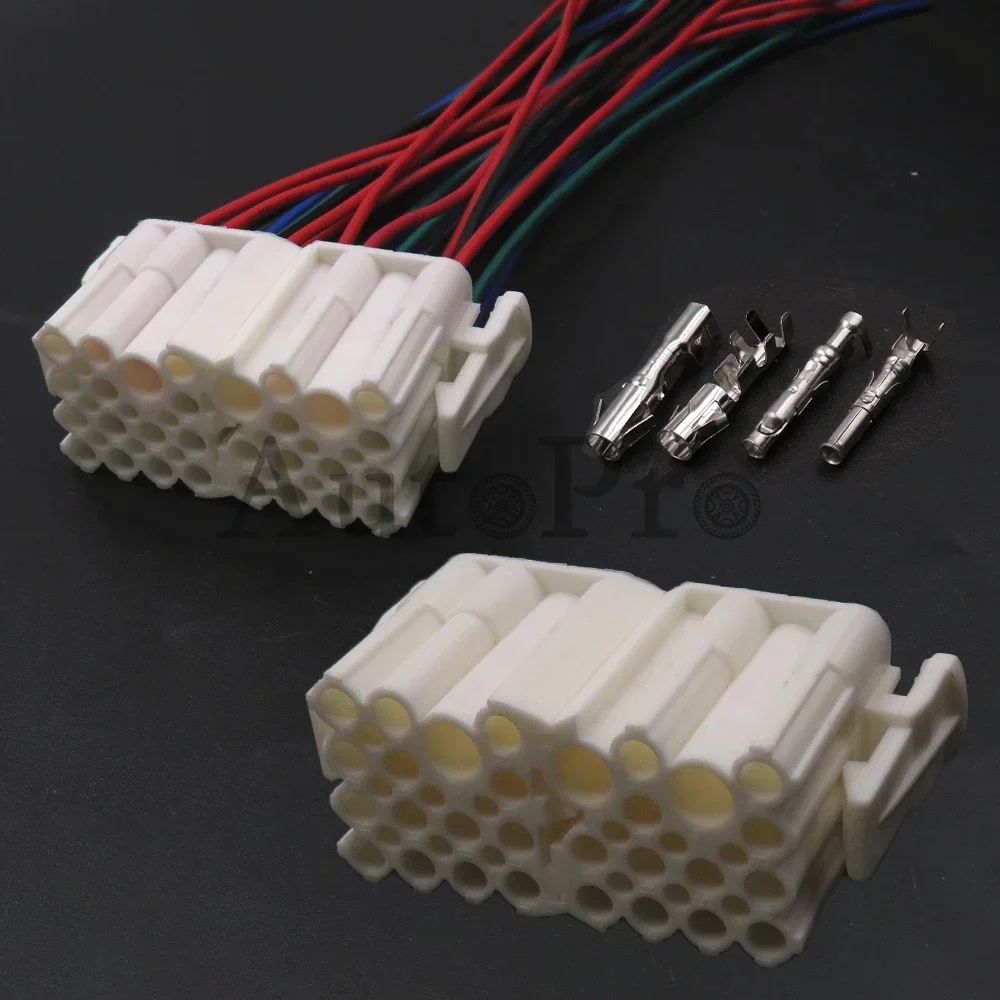1 Set 29 Hole White Auto AC Assembly Parts Car Wiring Terminal Socket Automobile Unsealed Composite Connector