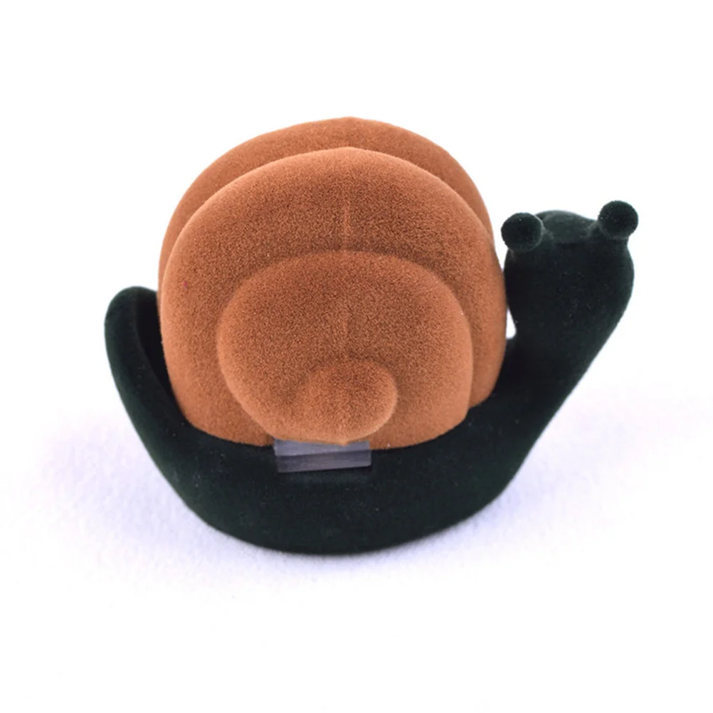

1pcs Snail Shape Ring Box Flocking Material Sturdy Lightweight For Engagement Wedding Proposal Valentine'S Day Gift Small