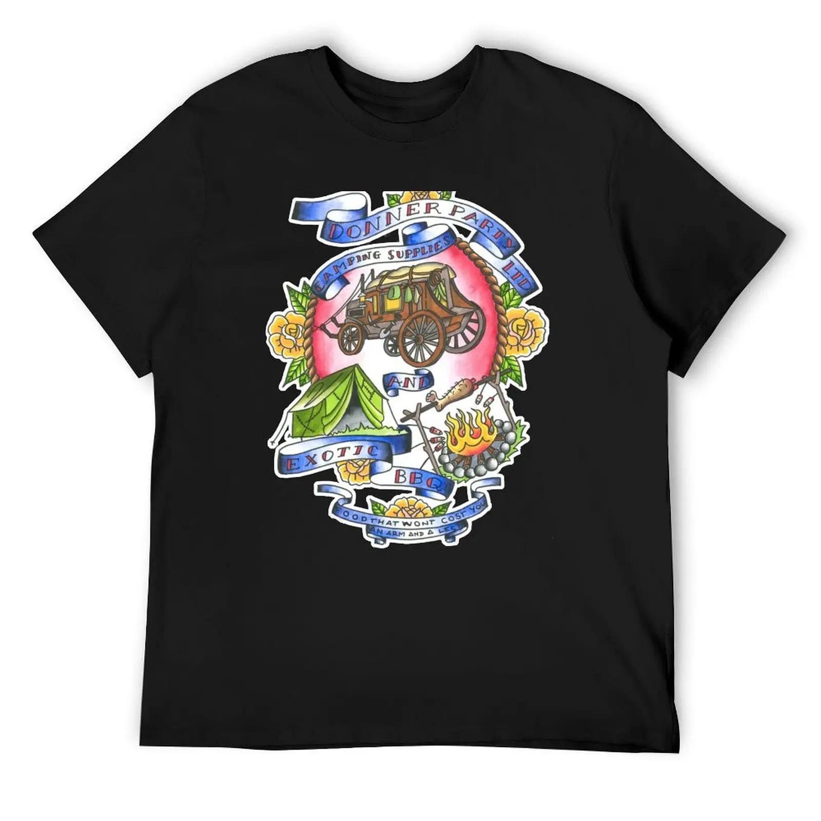 

donner party last podcast tattoo art T-Shirt street wear custom t-shirts customs t shirt men 100℅ cotton