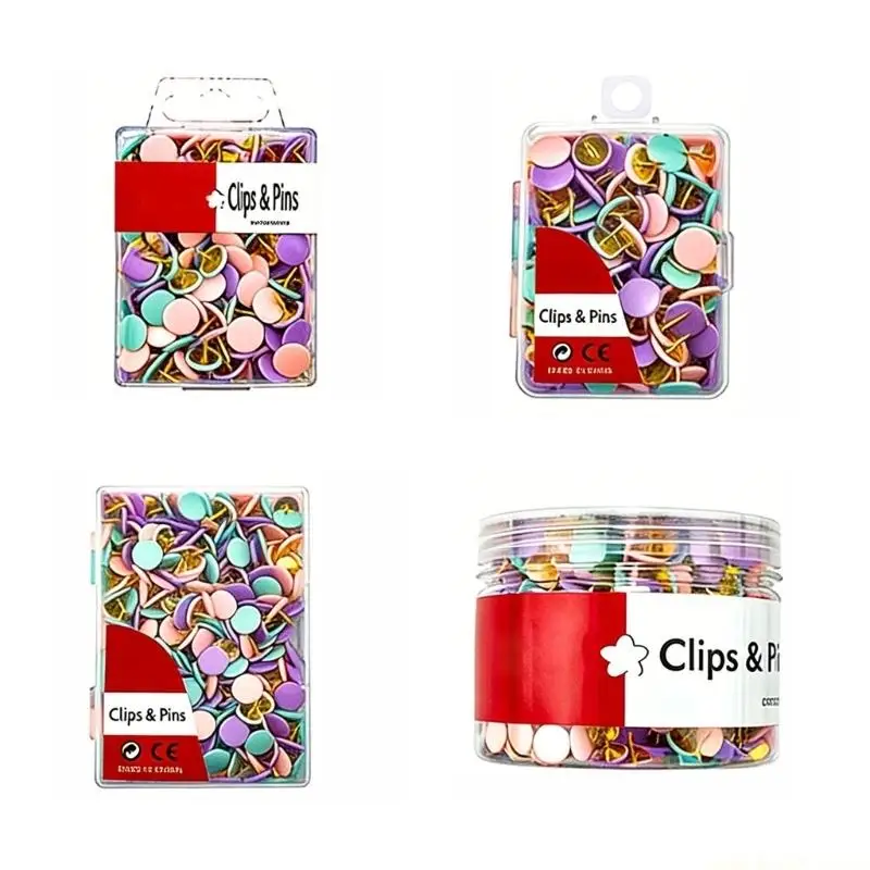 

Rounded Push Pins Pack of Small Map Tacks with Metal Points for Board