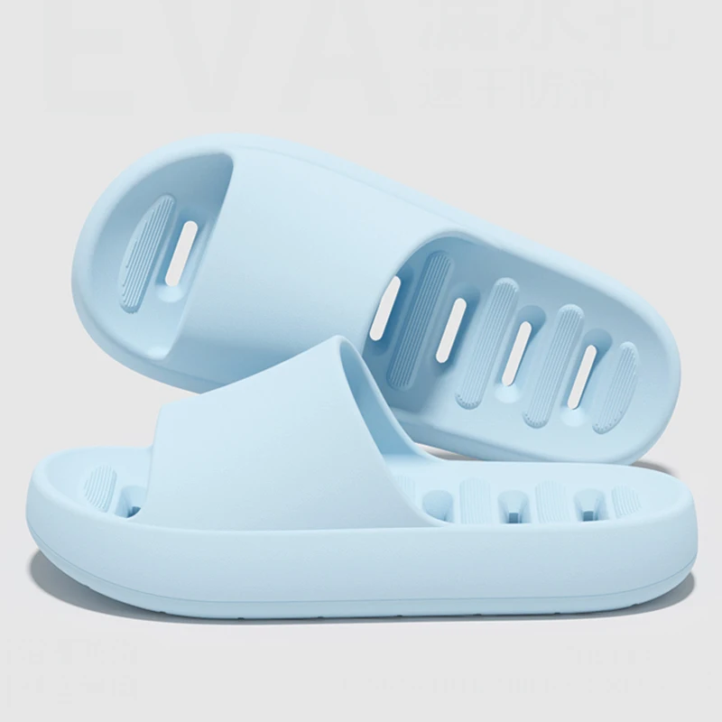 Indoor Water Leakage Bathroom Slippers Women Lightweight Eva Soft Sole Home Slippers Woman Solid Color Non Slip House Slides - view 4