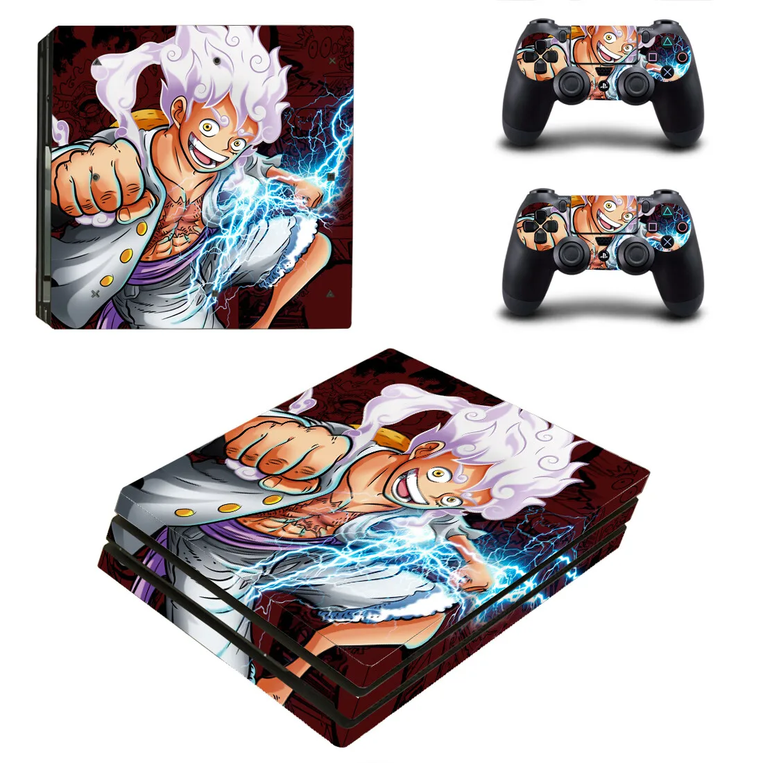 Anime Luffy Gear 5 PS4 Pro Skin Sticker Decal For PS4 Pro Console & Controller Skins Vinyl