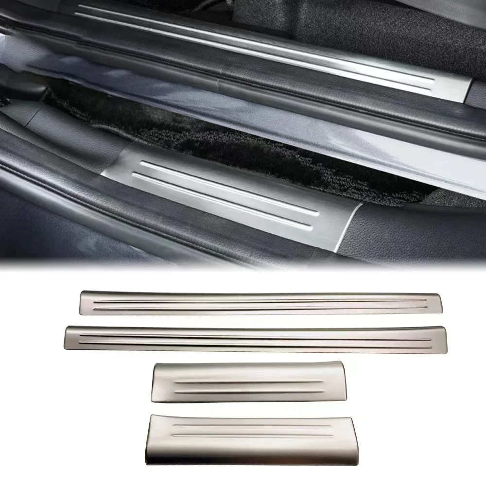 For Honda Vezel HR-V HR-V 2021-2024 Stainless Steel Inner Door Sill Protector Pedal Scuff Plate Cover Trims Car Threshold