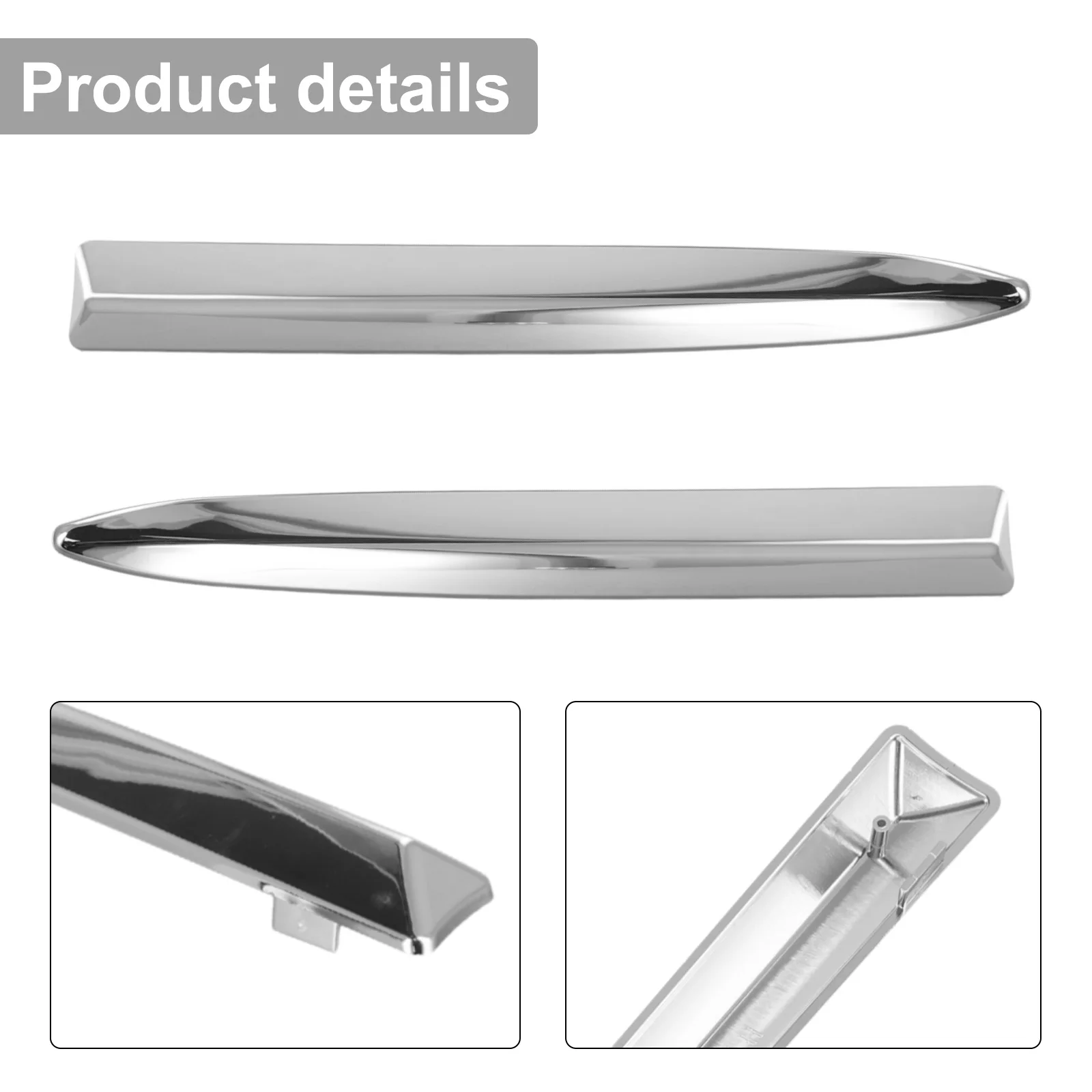 29*3*3cm Chrome Front Bumper Trim Easy Install Vehicle Trim Bumper Moulding Bumper Moulding Trim For FIAT 500 2007-2015