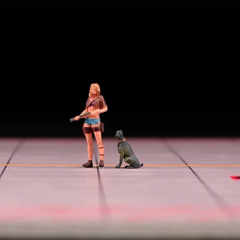 1/64 Beauty Hunter and Hound Miniature Scene Miniature Figure Figurine Car Model Matching Model