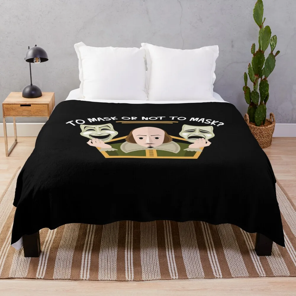 

William Shakespeare Face Mask Theater Drama Masks Throw Blanket Soft Sofas Travel Decorative Sofa Blankets