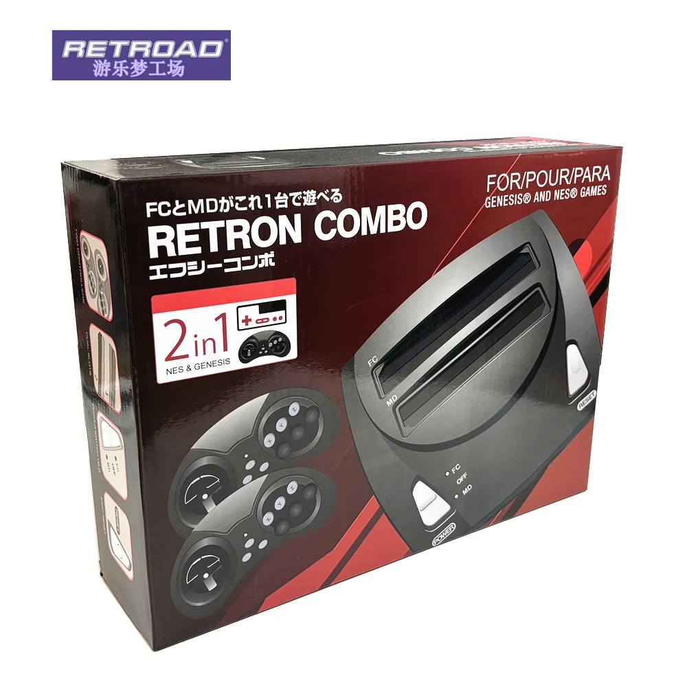 RETROAD RD08HD Retron Combo Retro Dual Console, MD+ FC Two Slot  support game cartridge,1080P,MD170+FC350 games include