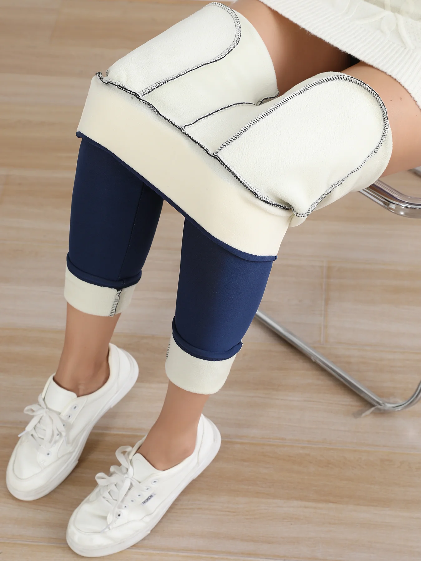 High Waisted Winter Leggings With Pockets For Women Thermal Fleece Lined Tummy Control Thick Warm Tights Workout Running - view 5