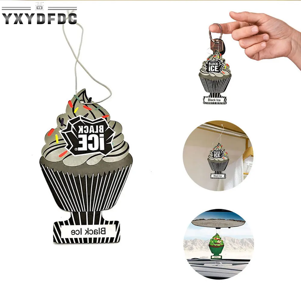 YXYDFDC معطر هواء للسيارة ورق شاي معطر طبيعي معلق تلقائيًا عطر فانيليا عطر مخروط البيض ملحقات السيارة الداخلية