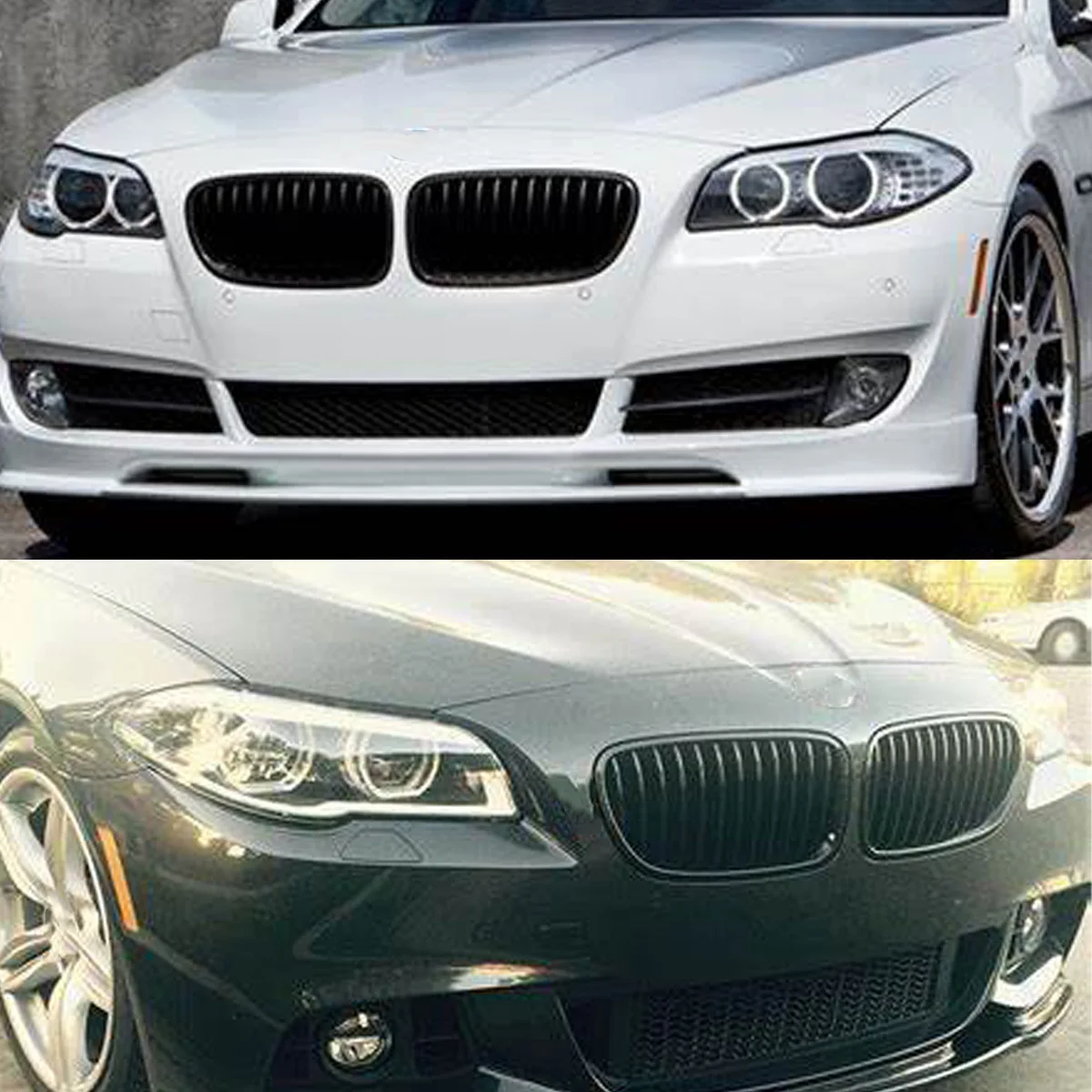 Für BMW 5er F10 F11 F18 520i 535i 550i 528i M5 2010-2017 Glänzend schwarzer Front-Kühlergrill Einzellamellen-Grill für die Stoßstange