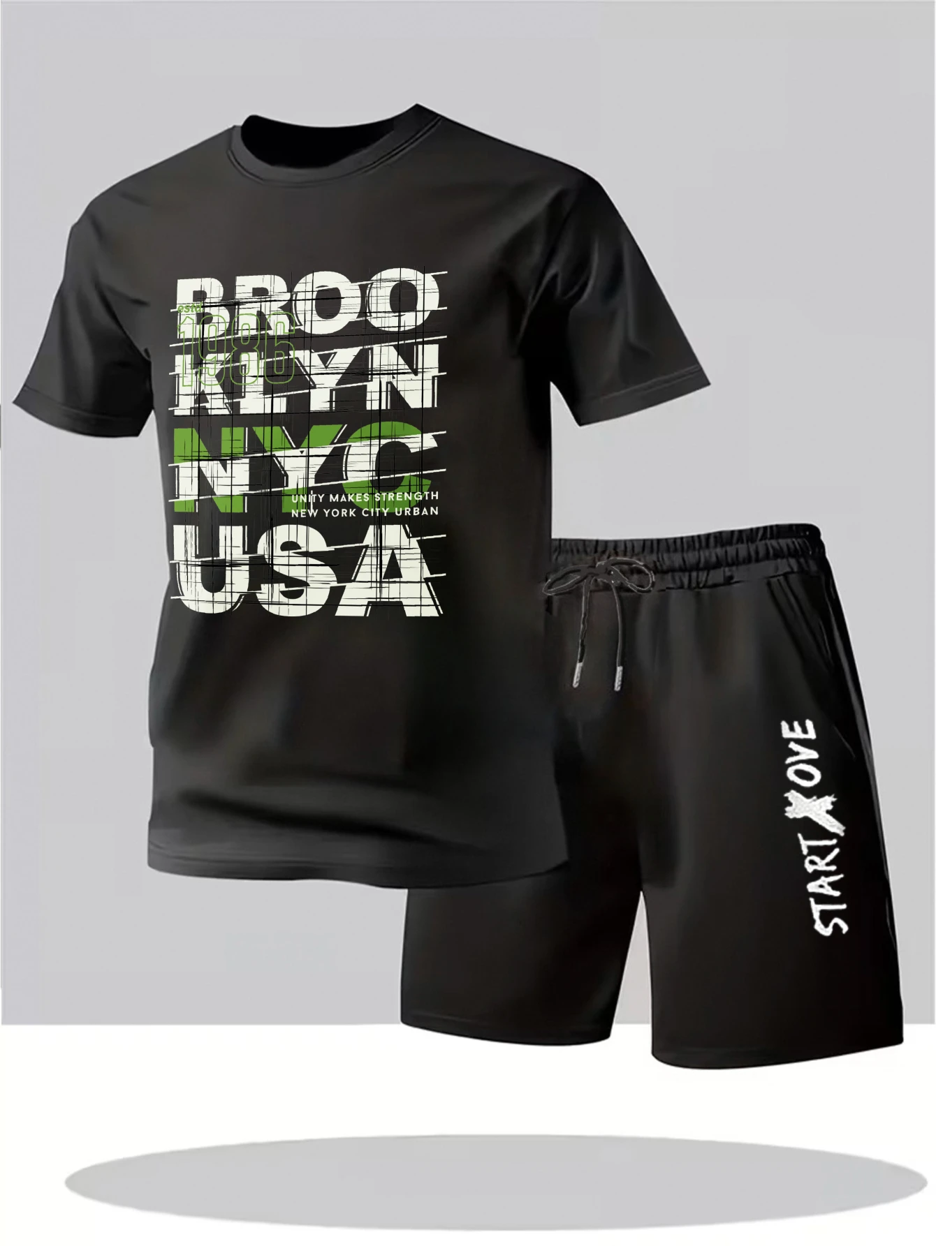 

Men's set 2025 summer outfits two piece Polyester men's chandals sweat suit Graphic thin Printed Suit for man sweatshirt set