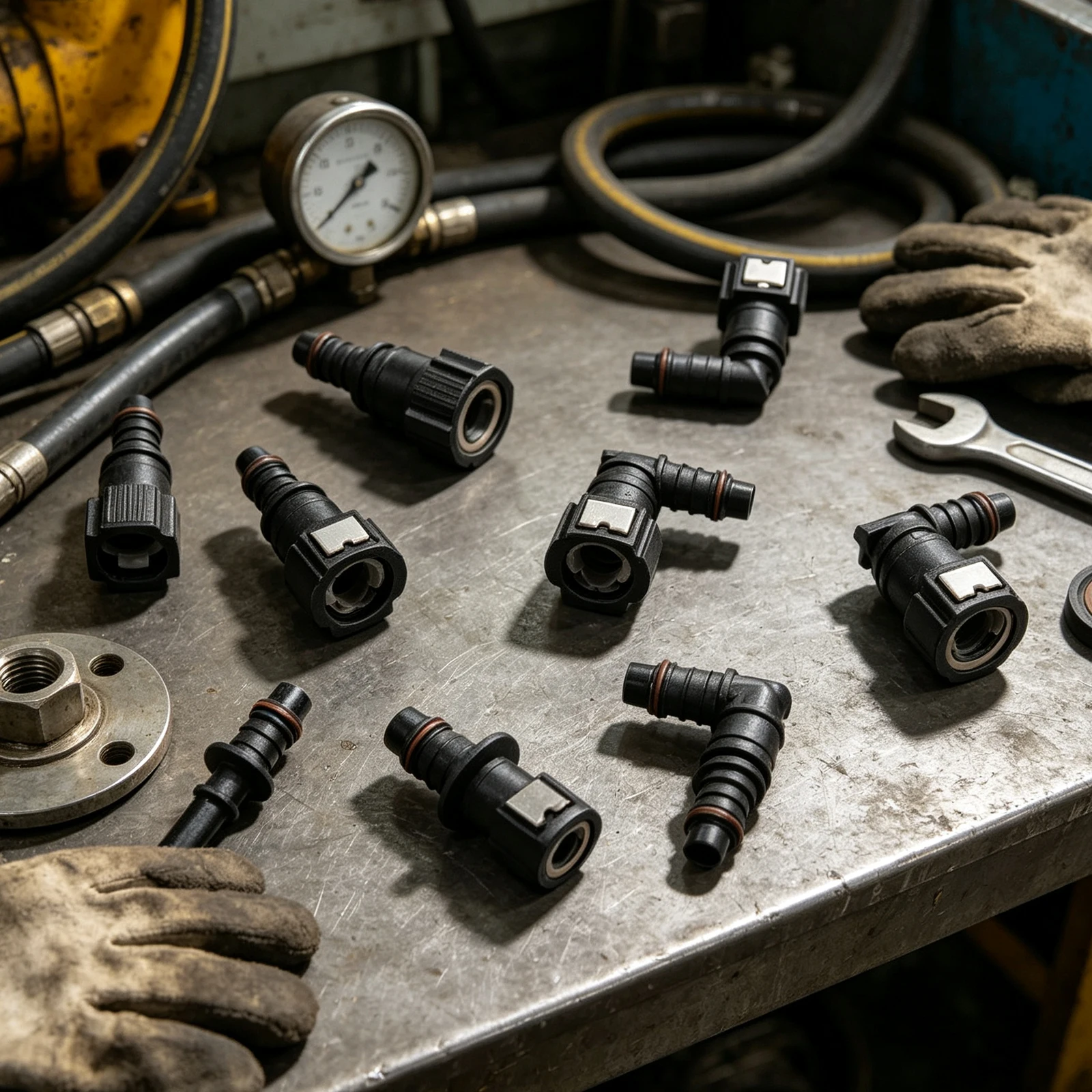 30pCS Fuel Line Quick Connector Set PA12 Nylon Hose Fittings For 8mm ID Tube Automotive Marine Air Water Oil Repair Kit Tool