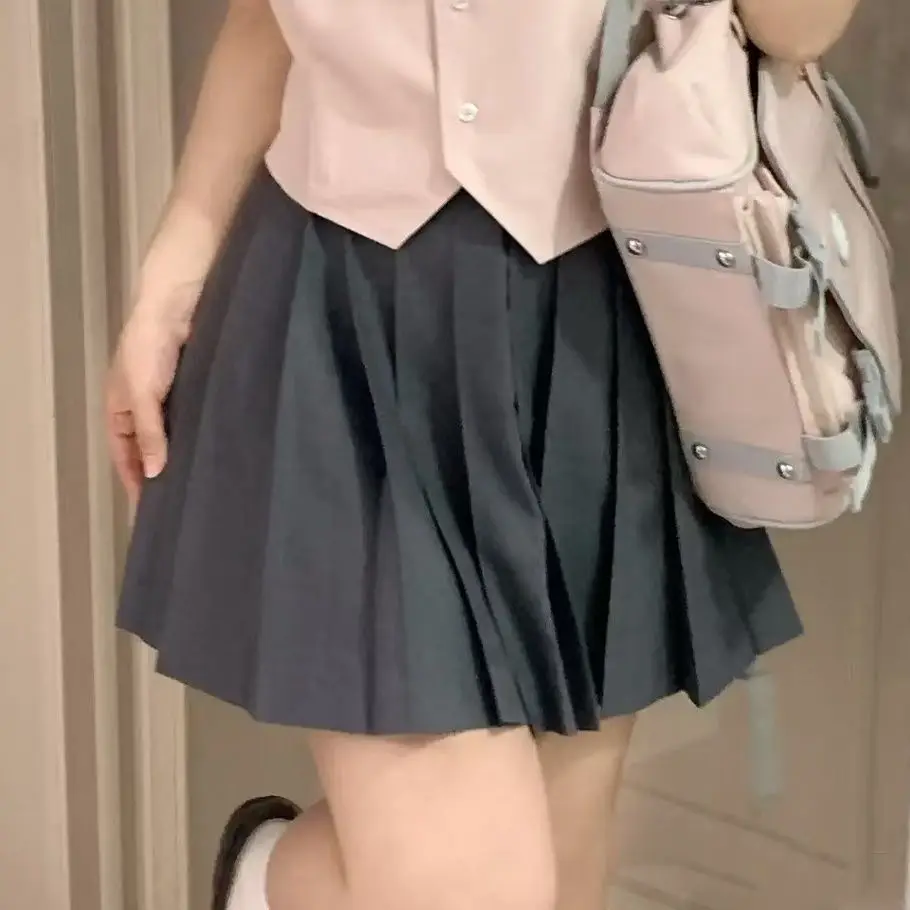 

Navy Collar Shirt Top + Pleated Skirt Suit Female Student Age Reduction JK Uniform Two-piece Suit