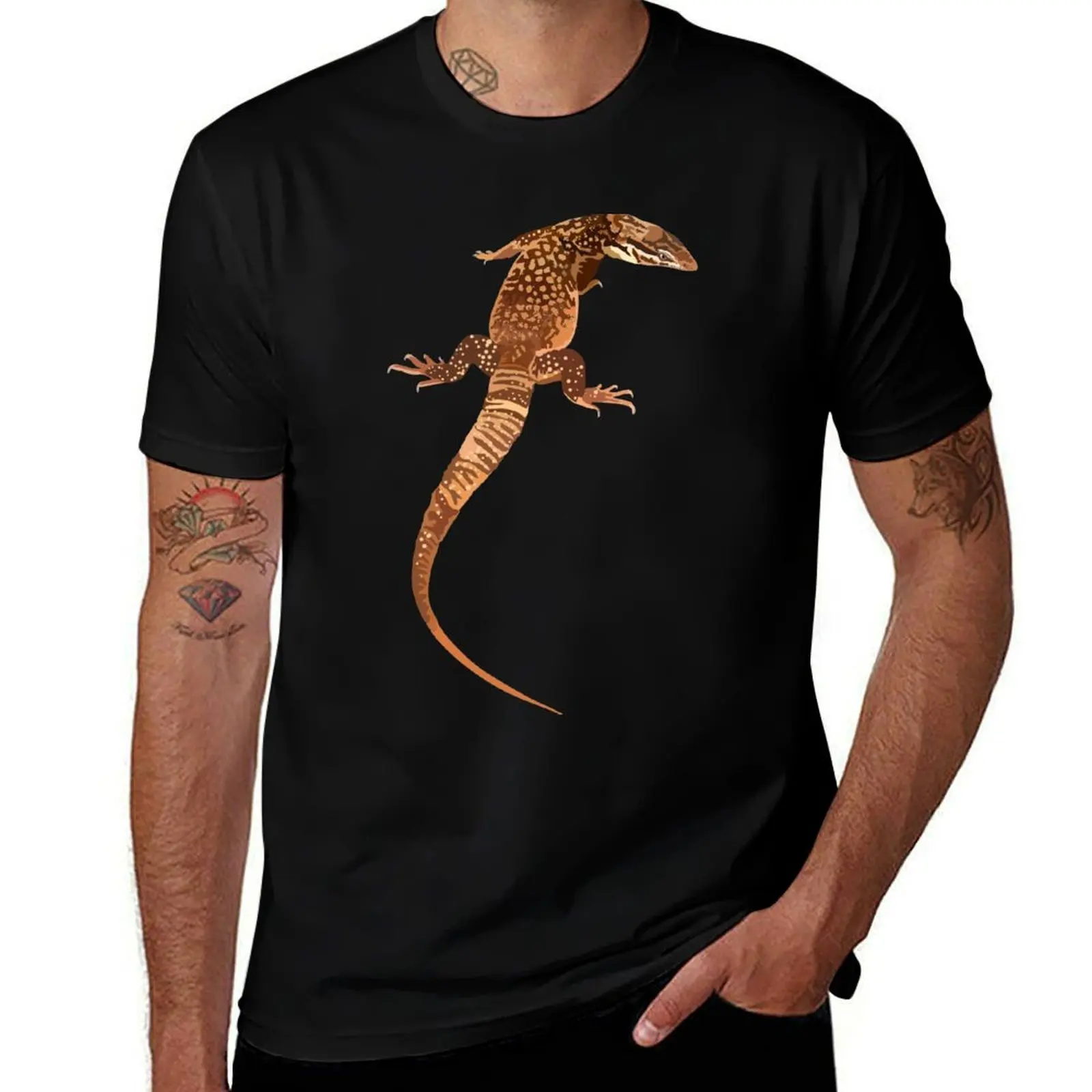 A is for Ackies Monitor Lizard T-Shirt Fashion Letter Print T-Shirt