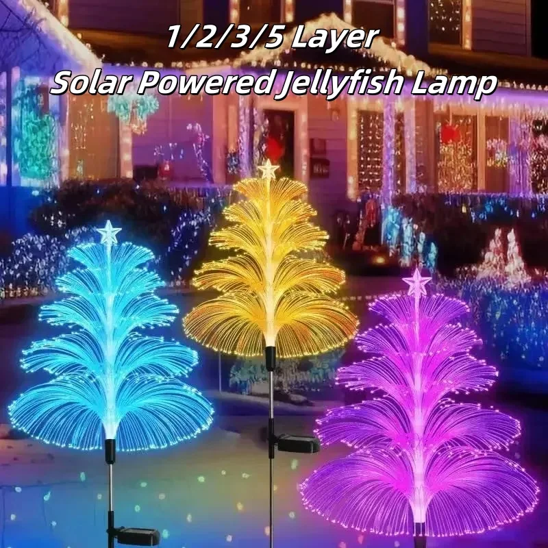 

Водонепроницаемая солнечная лампа в виде медузы с 7-мя режимами изменения цвета для наружного сада, свадьбы, рождественского декора лужайки