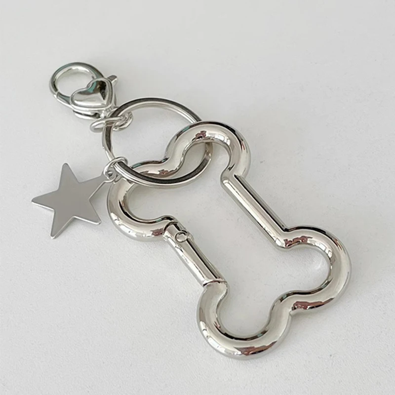 Punk Cool Bone Keychain Korean Fashion Star Bag Pendant Accessorys Goth Jewelry Grunge Keychains Cute