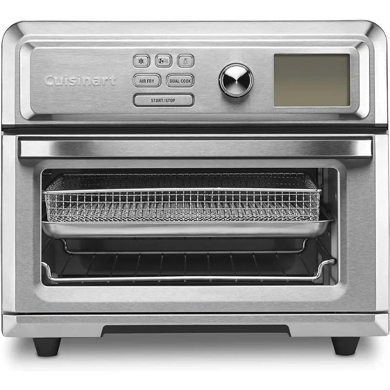 

Air Fryer Toaster Oven, Digital Display, Digital 1800 Watt, Adjustable Temperature and Controls, Stainless Steel, TOA-65,Silver