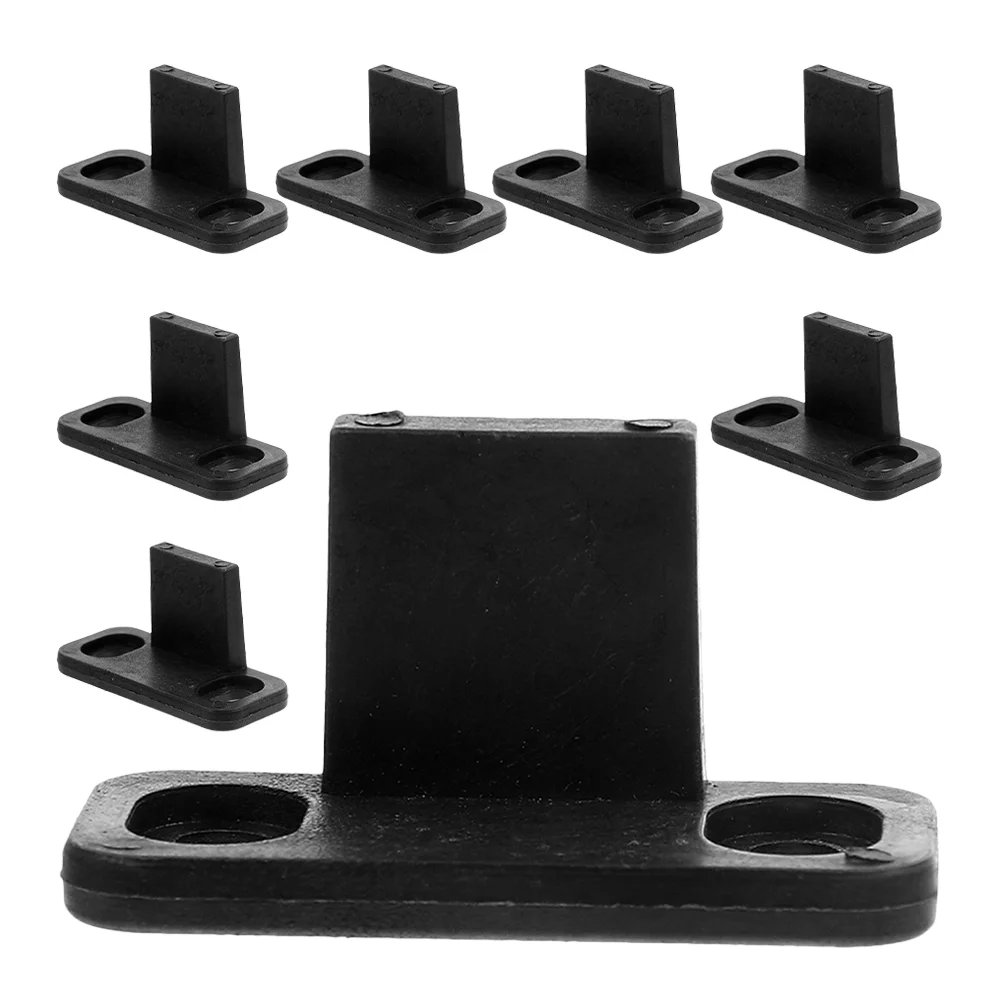 8 Pcs Sliding Door Guide Hardware Barn Parts Stop Soft Close Kit Black Floor Guides