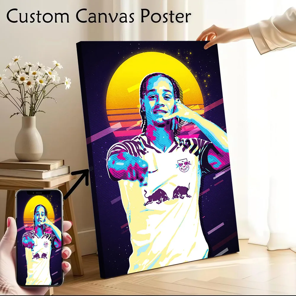 Xavi Simons Canvas Poster Customizable Printed Canvas Painting Wall Art for Fans Room Decoration Gaming Decorative Picture Home
