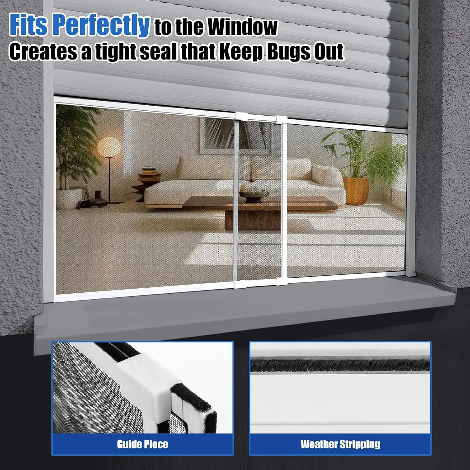 Expandable Window Screen, 2 Way Adjustable, Perfect Replacement Screen for Windows, Door