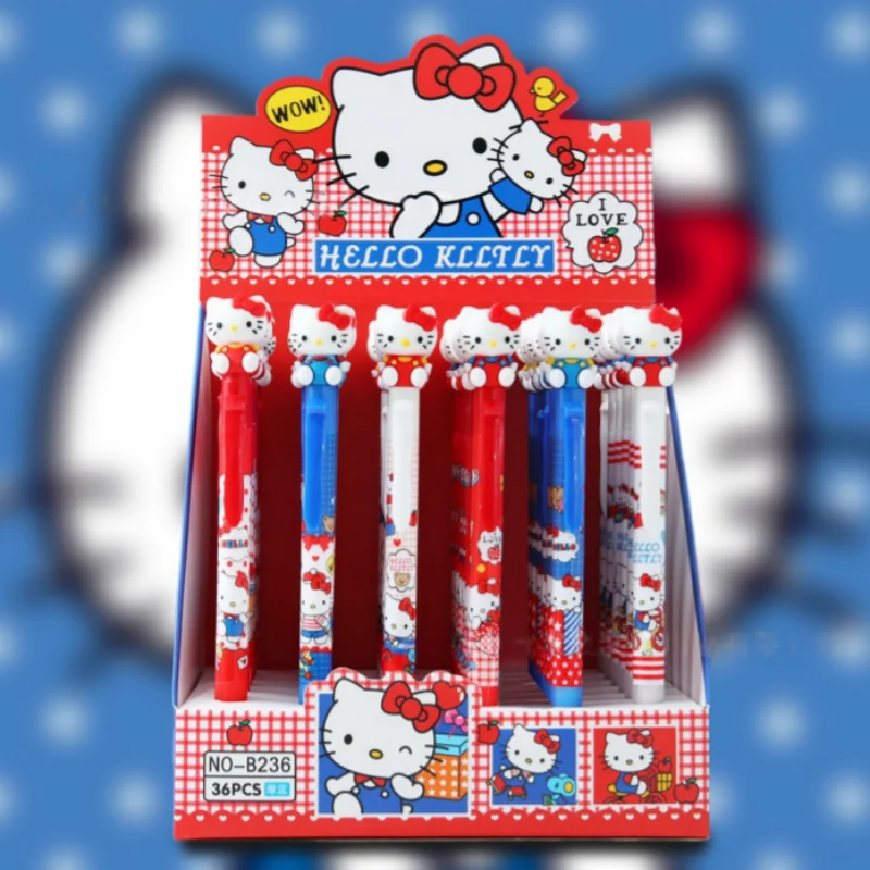 

36pcs/lot Kawaii Sanrio Kitty Erasable Gel Pen Cute 0.5mm Blue Ink Neutral Pen Promotional Gift Office School Supplies