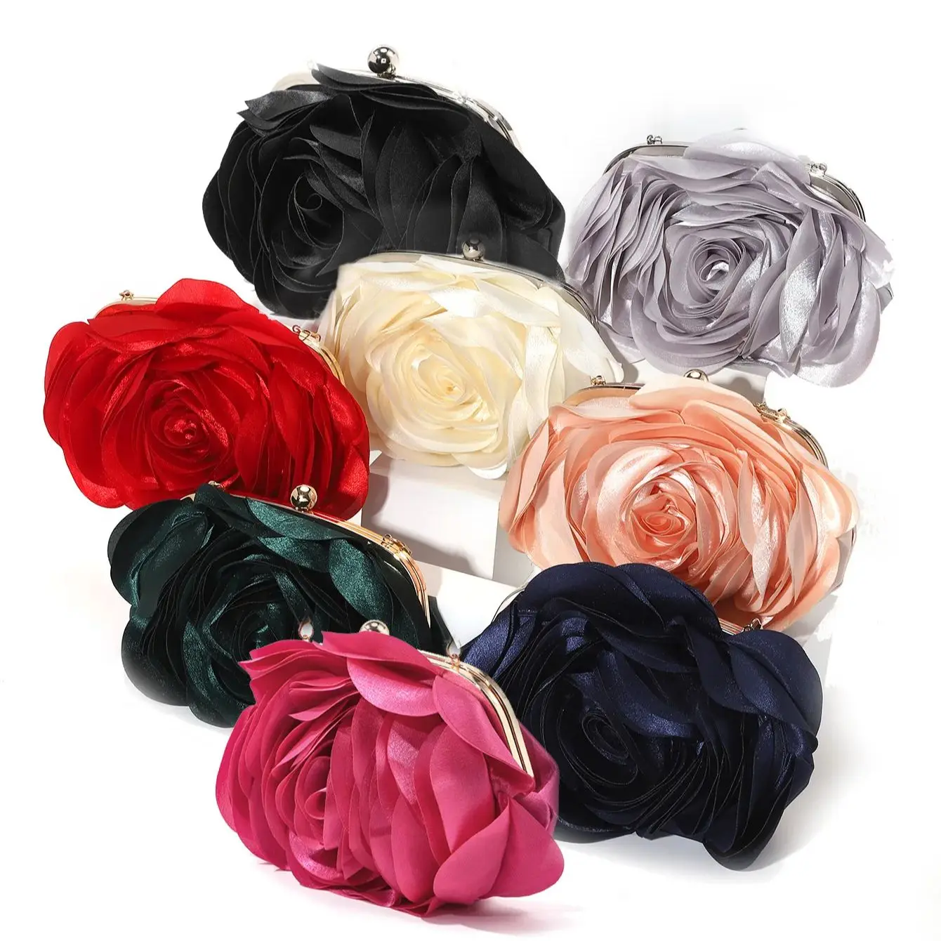 

Самая продаваемая винтажная сумка-клатч из атласа с 3D-вышивкой роз и ремешком через плечо для свадеб и вечерних мероприятий, женская сумочка