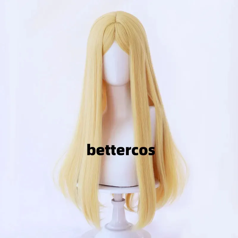 فتاة صغيرة شعر مستعار تأثيري أصفر الشعر الطويل مقاومة للحرارة شعر مستعار اصطناعي + شعر مستعار لعبة الهوية الخامس فتاة صغيرة شعر مستعار تأثيري #2
