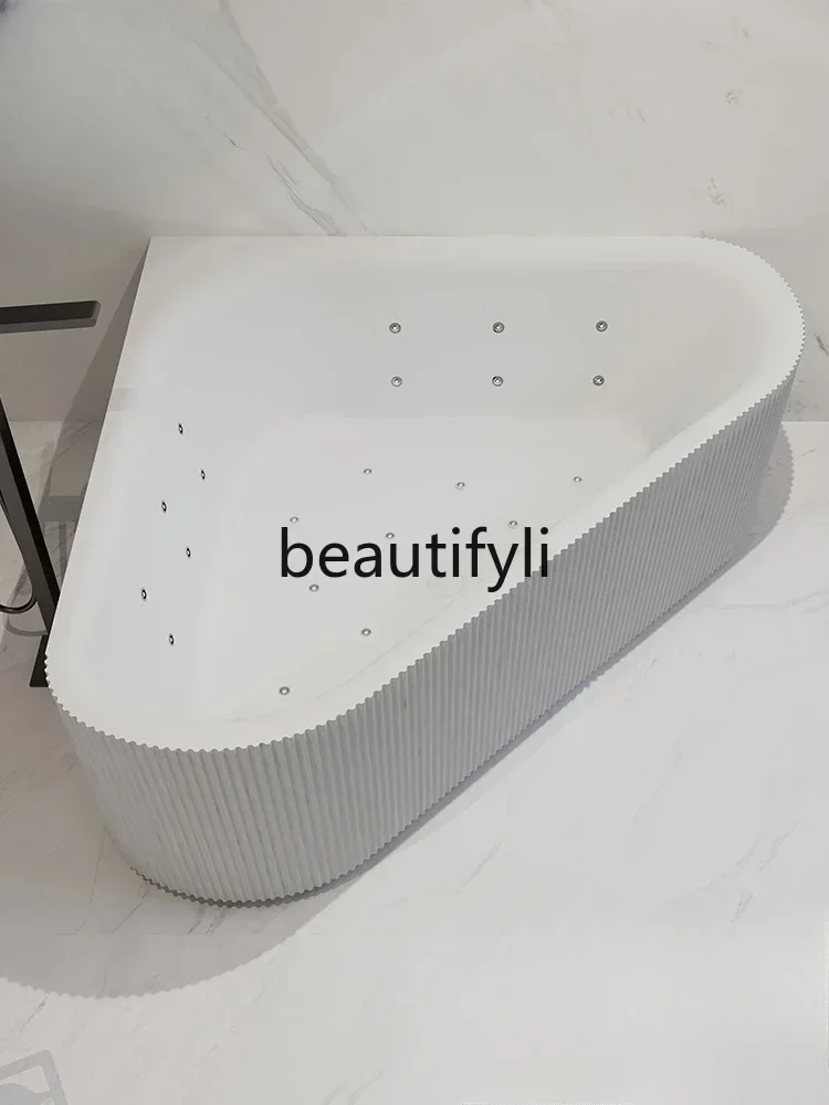 25LDTriangular acrylic Jacuzzi Vertical Stripe Family Hotel B & B Heated Surf Bath