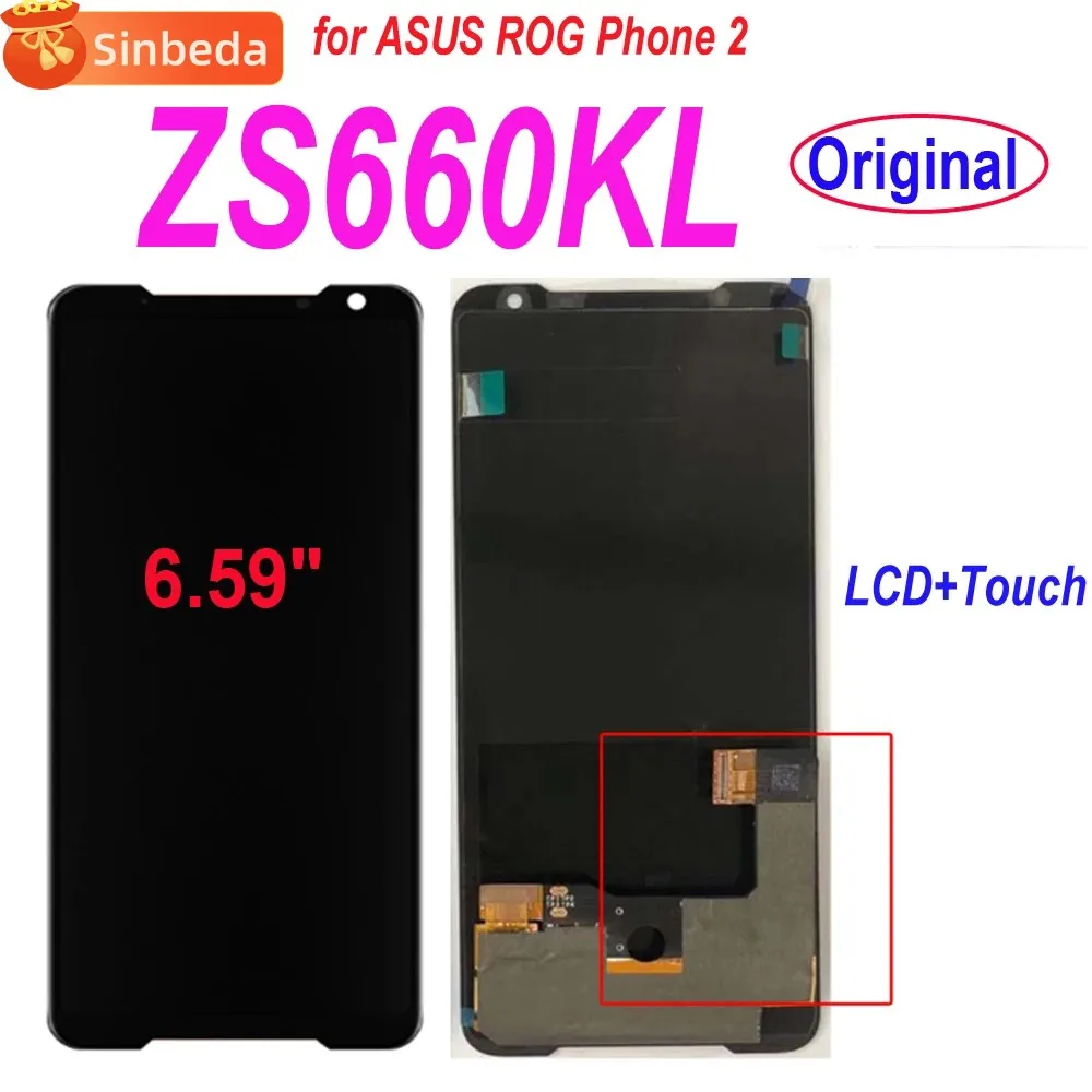 LCD For ASUS ROG Phone 2 Phone 3 Phone 5 ZS660KL ZS600KL ZS661KS ZS673KS LCD Display Touch Screen Digitizer Assembly With Frame